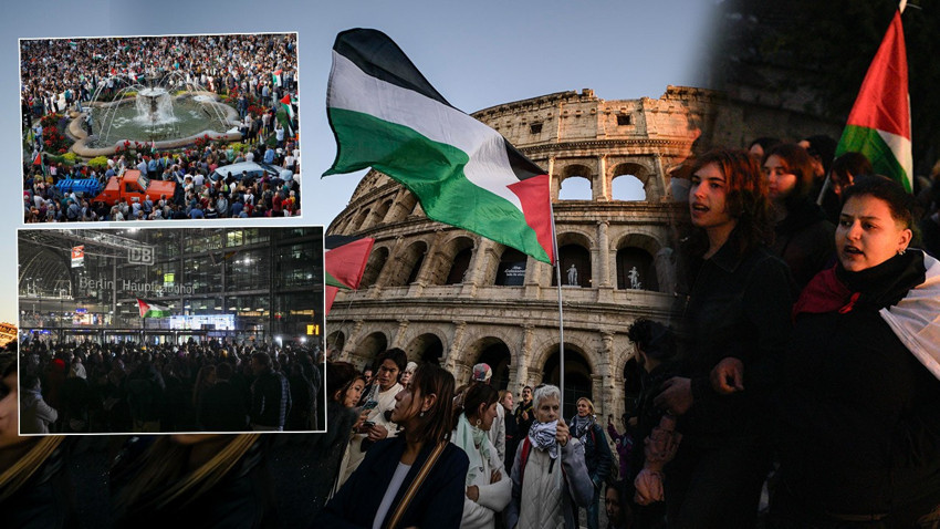 Dünyadan İsrail'e 'Sumud Filosu' tepkisi! Binlerce kişi sokaklara döküldü!