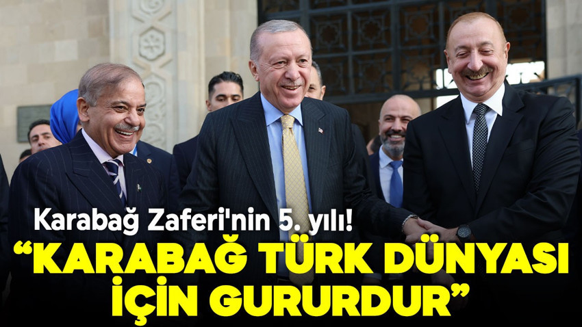 Karabağ Zaferi'nin 5. yılı! Erdoğan'dan Bakü'de tarihi açıklama: "Karabağ Türk dünyası için gurur vesilesidir"