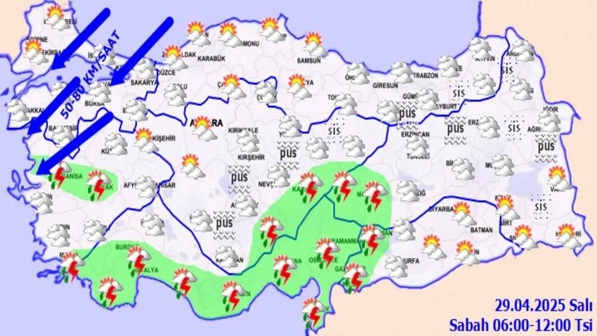 Meteoroloji alarm verdi! Baharı beklerken kış geldi: Kuvvetli yağış ve fırtına uyarısı - Resim : 1