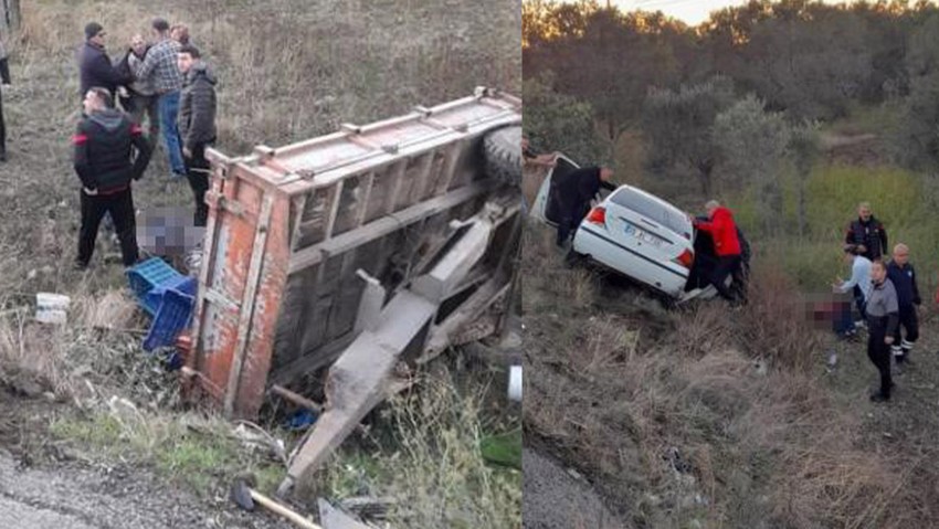 Balıkesir'de otomobille traktörün çarpıştığı kazada can pazarı yaşandı! 1 ölü 5 yaralı - Resim : 1