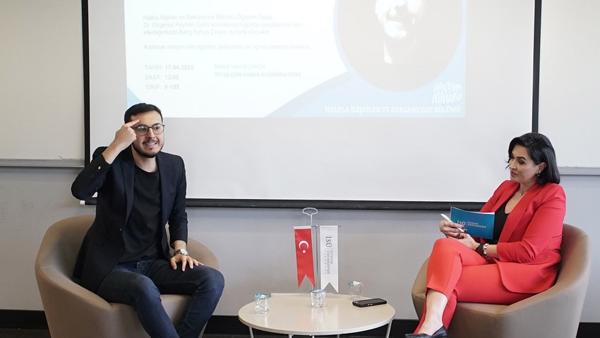 tv100.com Haber Koordinatörü Barış Yahya Çinçin, İstinye Üniversitesi İletişim Fakültesi öğrencileri ile buluştu - Resim : 2