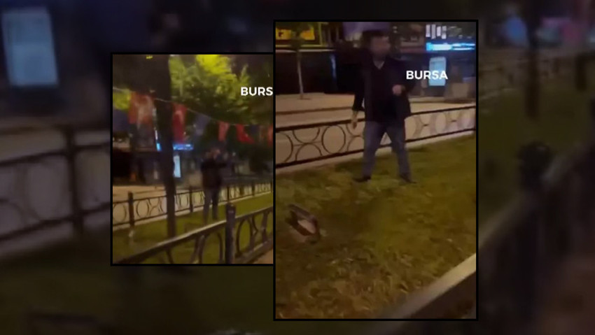 Bursa'da Türk bayrağını saldırı! Tepki gelince kaçtı - Resim : 1