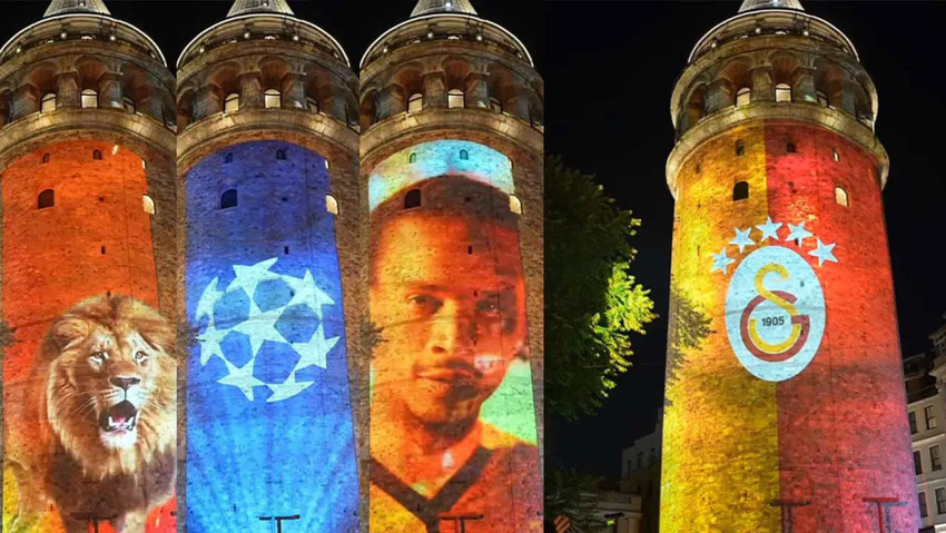 Galatasaray'dan taraftarları heyecanlandıran etkinlik: Galata Kulesi'ne yansıtıldı - Resim : 3
