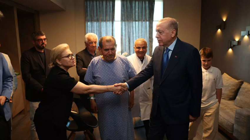 Erdoğan'dan Dursun Özbek'e geçmiş olsun ziyareti - Resim : 1