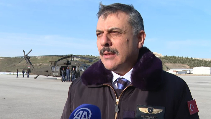İçişleri Bakanı T-70 Genel Maksat Helikopteri ile ilk uçuşunu EGM'ye yaptı - Resim : 1