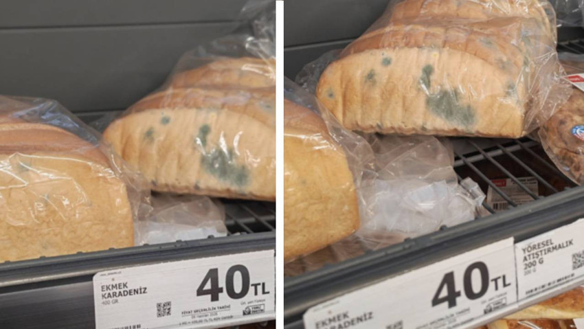 Zincir markette 40 TL'ye küflü ekmek rezaleti! Tepkiler çığ gibi büyüdü - Resim : 1