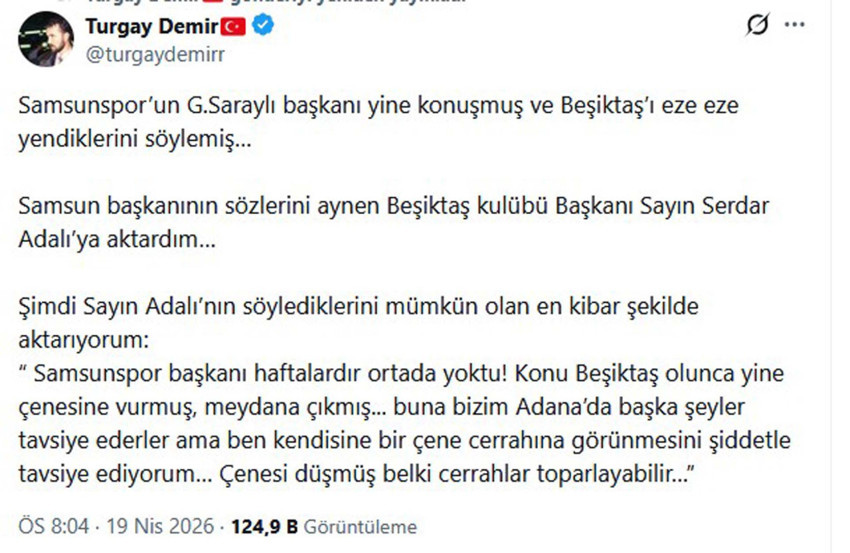 Serdal Adalı’dan Samsunspor Başkanı Yıldırım’a sert yanıt: “Çenesi düşmüş belki cerrahlar toparlayabilir” - Resim : 3