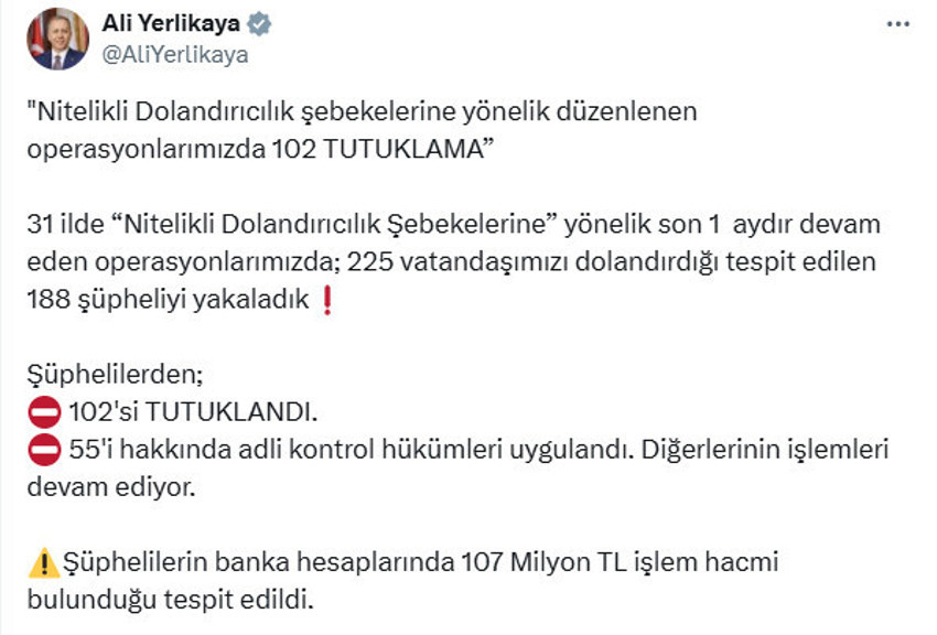 31 ilde dolandırıcılık operasyonu: 102 kişi tutuklandı! - Resim : 2