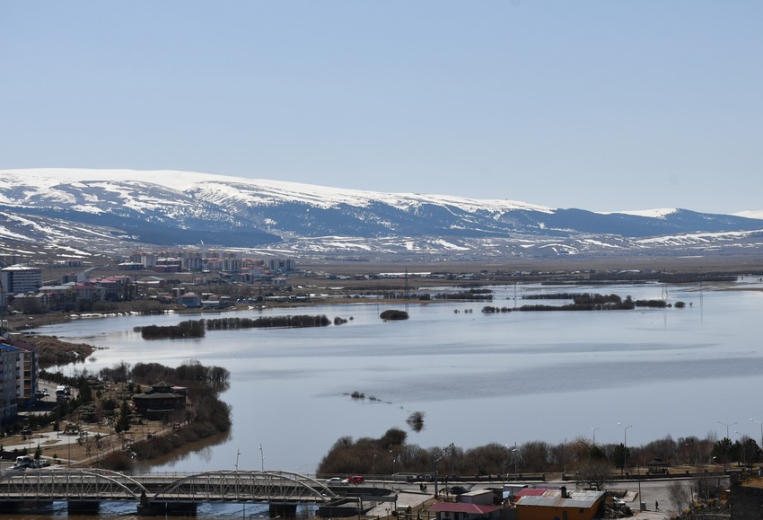 Karlar eridi, Kura Nehri taştı: Ardahan Ovası göle döndü - Resim : 2
