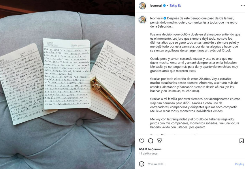 Lionel Messi'den üzen karar! Sosyal medyadan resmen duyurdu: "Ruhumu acıtan bir karar oldu" - Resim : 1