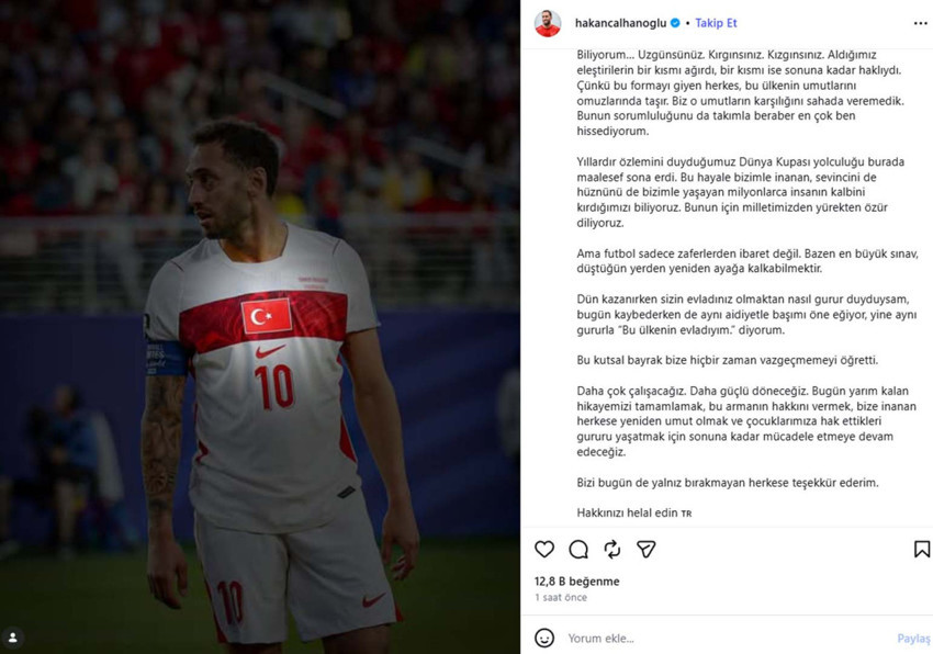 Hakan Çalhanoğlu sessizliğini bozdu! Dünya Kupası başarısızlığı sonrası flaş açıklama - Resim : 1
