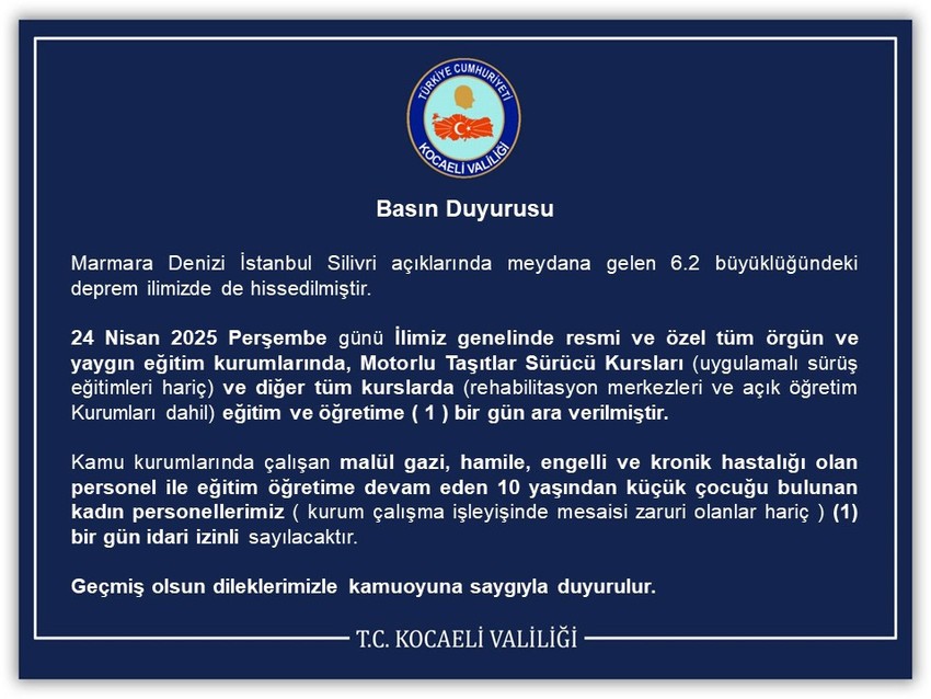 3 ilde daha okullara deprem tatili - Resim : 1