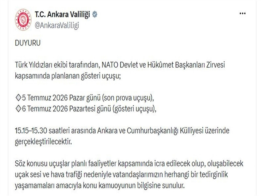 Ankara semalarında yüksek ses alarmı! Valilikten açıklama - Resim : 1
