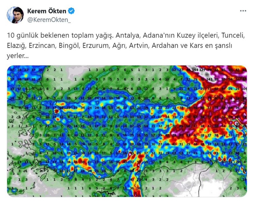 Uzman isim açıkladı. En şanslı sizsiniz. Antalya, Adana, Tunceli, Elazığ, Erzincan, Bingöl, Erzurum, Ağrı, Artvin, Ardahan ve Kars - Resim : 1