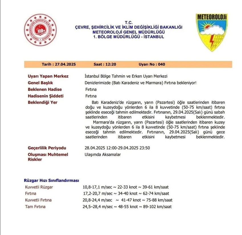 İstanbul Valiliği saat vererek uyardı: Poyraz fırtınası geliyor - Resim : 1