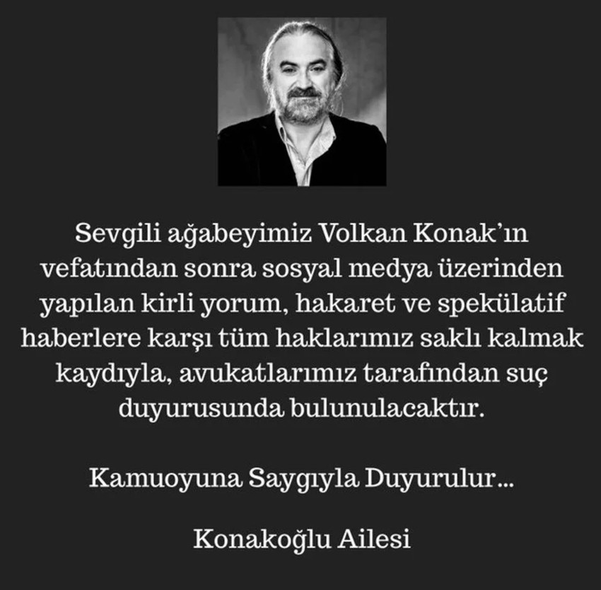 Volkan Konak'ın ailesinden açıklama: "Suç duyurusunda bulunacağız" - Resim : 3