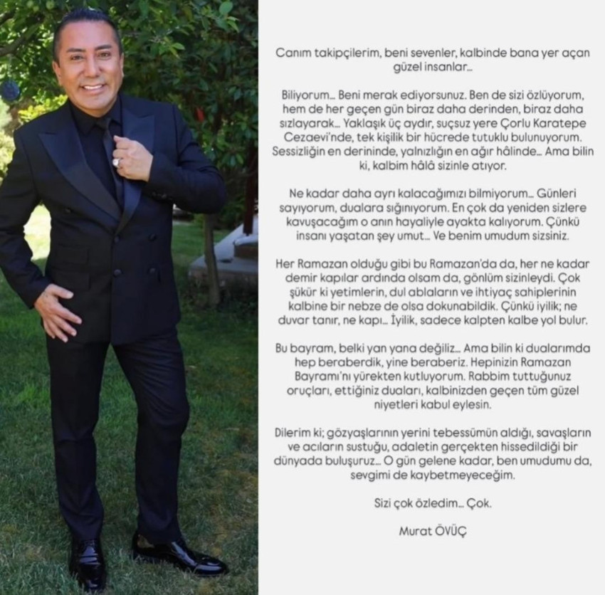 Murat Övüç tek kişilik hücresinden sevenlerine mektup yolladı - Resim : 2