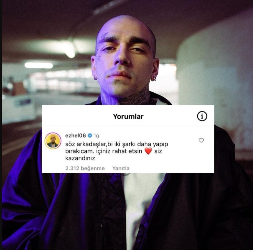 Türkçe Rap’te en çok dinlenen ünlü rapçi Ezhel, müziği bırakacağını açıkladı: "Siz kazandınız" - Resim : 2