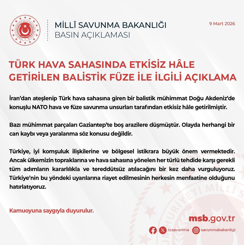 MSB açıkladı: İran'dan ateşlenen füze imha edildi - Resim : 3