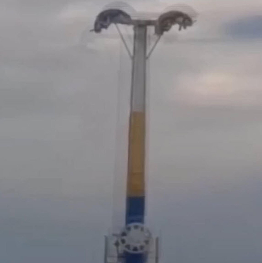 İzmir'de lunaparkta kabus! Metrelerce yükseklikte baş aşağı asılı kaldılar - Resim : 1