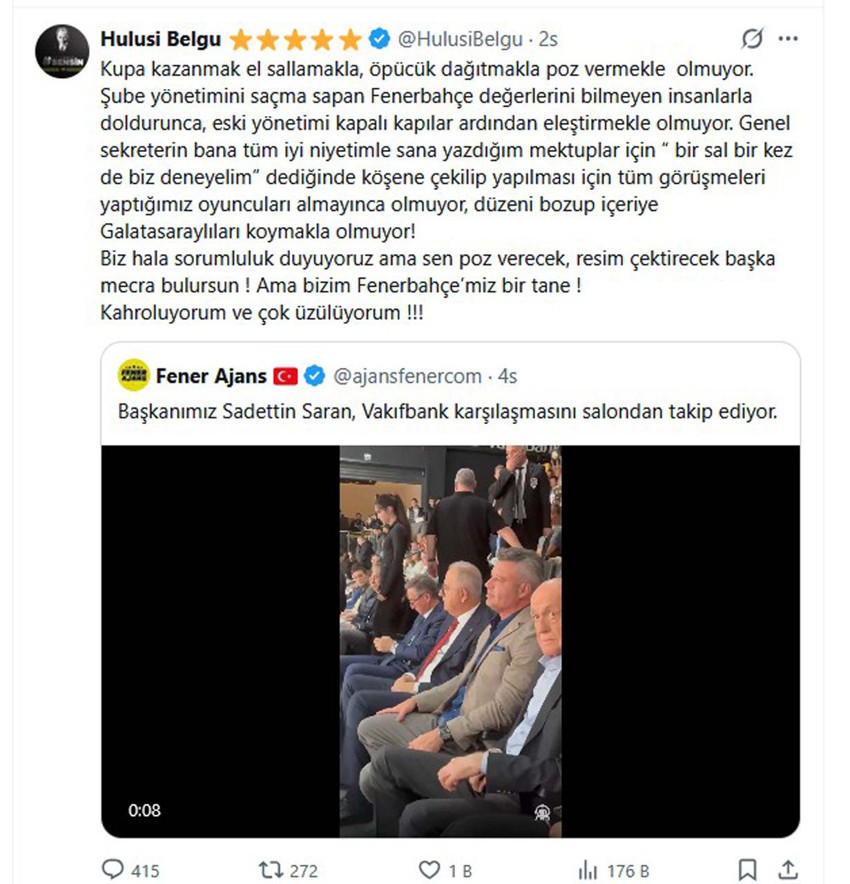 Hulusi Belgü’den Sadettin Saran için sert sözler: “Amatör şubelerin içinden geçiyor” - Resim : 2