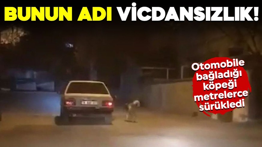Bunun adı vicdansızlık! Otomobile bağladığı köpeği metrelerce sürükledi