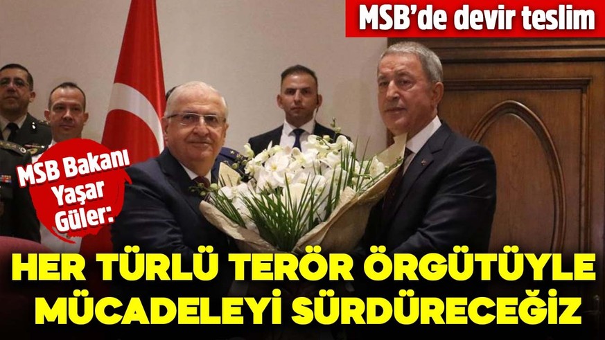 Milli Savunma Bakanlığı'nda devir teslim! Yaşar Güler görevi, Hulusi Akar'dan devraldı