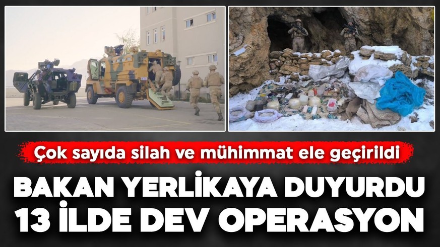 12 ilde terör operasyonu: 78 mağara imha edildi