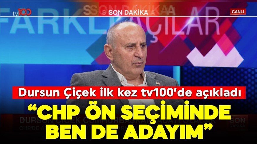 Dursun Çiçek ilk kez tv100'de açıkladı: "CHP ön seçiminde ben de adayım"