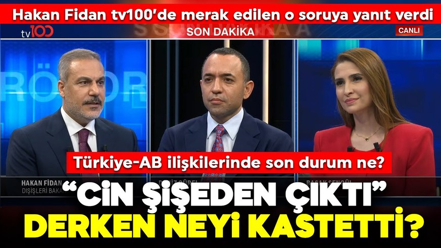 Dışişleri Bakanı Hakan Fidan tv100 yayınında merak edilen soruyu yanıtladı: "Cin şişeden çıktı" derken neyi kastetti?