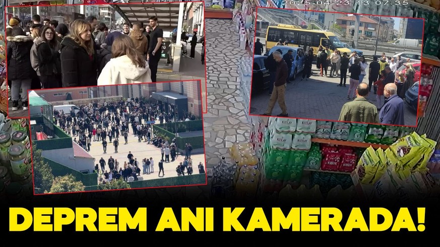 İstanbul'daki 6.2 büyüklüğündeki deprem anı kamerada!