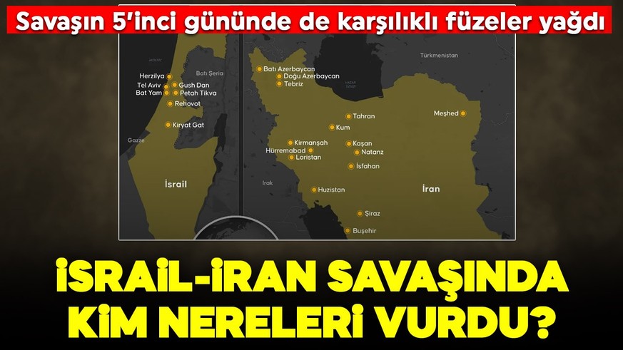 İsrail-İran savaşında füze yağıyor! Savaşın 5'inci günü! Kim nereyi vurdu?