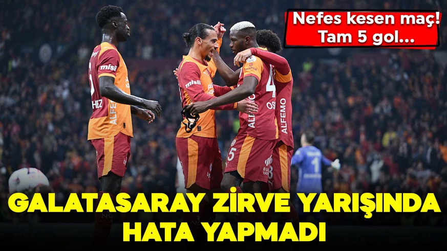 Galatasaray zirve yarışında hata yapmadı