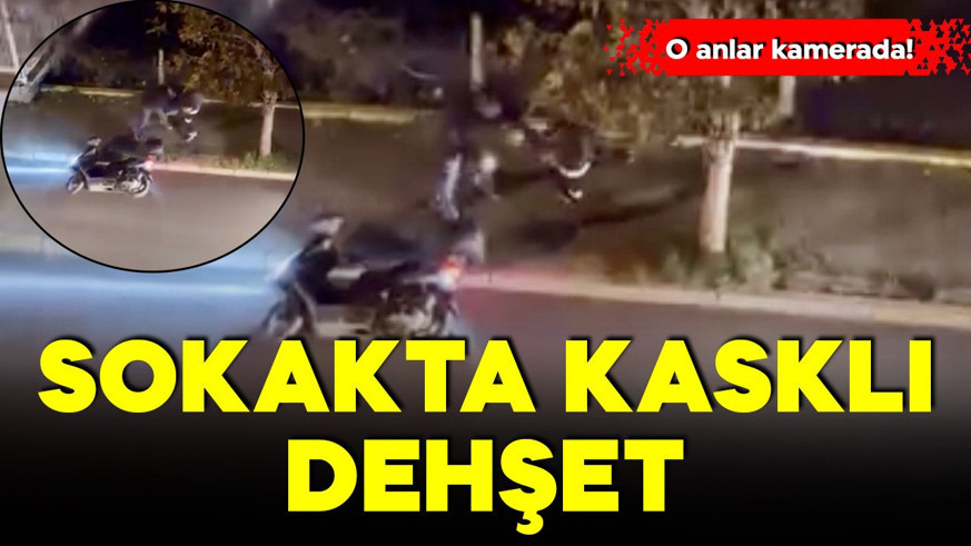 Sokakta kasklı dehşet! O anlar kamerada