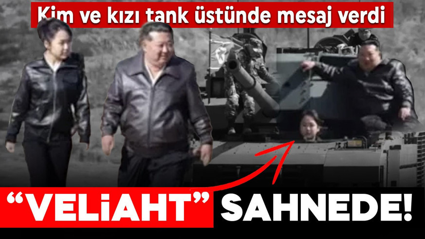 Kuzey Kore lideri Kim ve kızı tank üstünde mesaj verdi