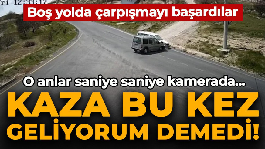 Kaza bu kez geliyorum demedi! Nevşehir'de boş yolda kaza saniye saniye kamerada