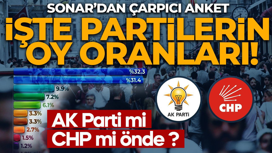 SONAR’dan çarpıcı anket! AK Parti mi CHP mi önde? İşte partilerin oy oranları...