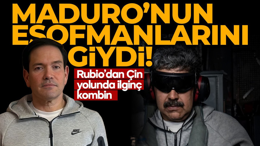 Rubio’dan Çin yolunda ilginç kombin: Maduro’nun eşofmanlarını giydi!