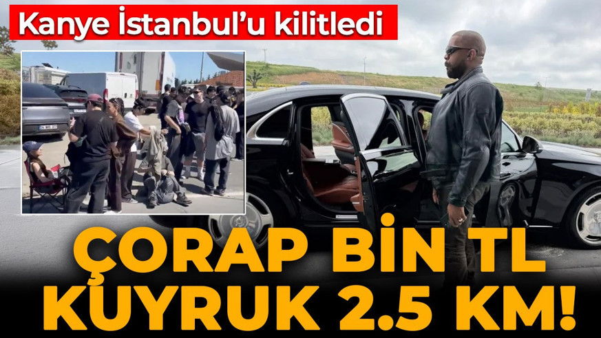 Kanye West İstanbul'u kilitledi! Çorap bin TL, kuyruk 2,5 kilometre!