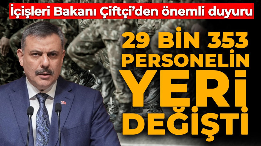 İçişleri Bakanı Çiftçi'den önemli duyuru: "Hayırlı olsun" diyerek açıkladı
