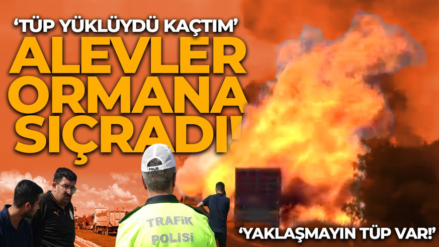 Aksaray'da korku dolu dakikalar! TIR'daki yangın ormana sıçradı: Tüp yüklüydü kaçtım