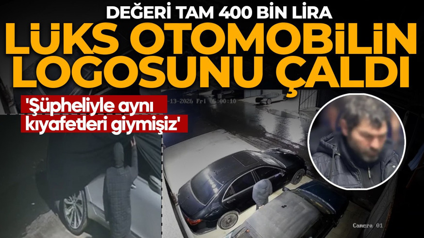400 bin liralık amblemi saniyeler içinde çaldı: Şüpheliyle aynı kıyafetleri giymişiz