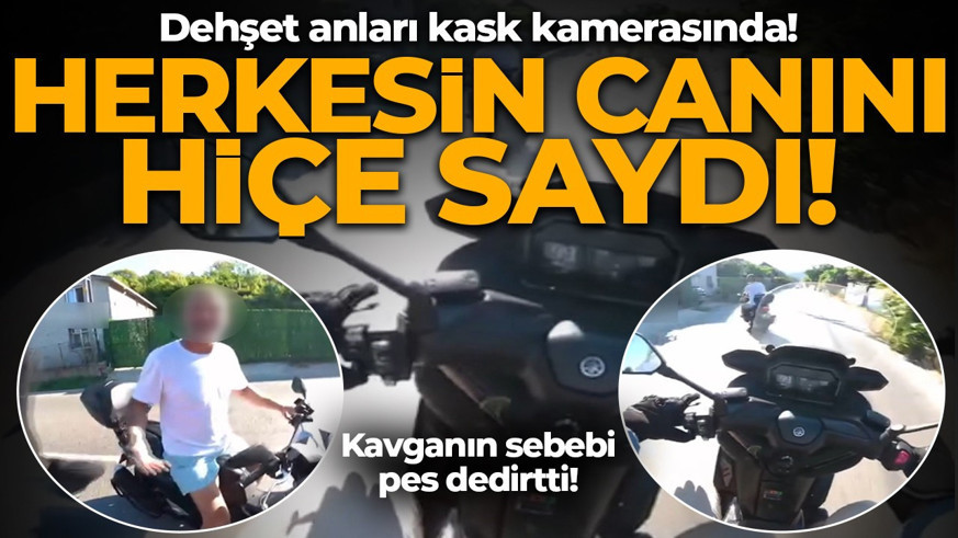 Dehşet anları kask kamerasında: Önce küfretti, sonra çarpıp kaçtı