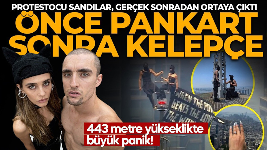 443 metre yükseklikte büyük panik! Önce protesto sandılar, gerçek sonradan ortaya çıktı