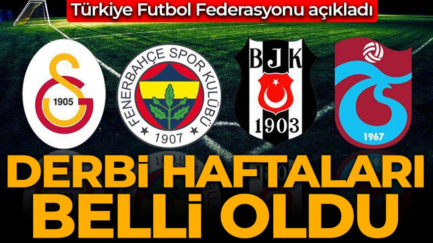 TFF resmen açıkladı! Süper Lig’de derbi haftaları belli oldu