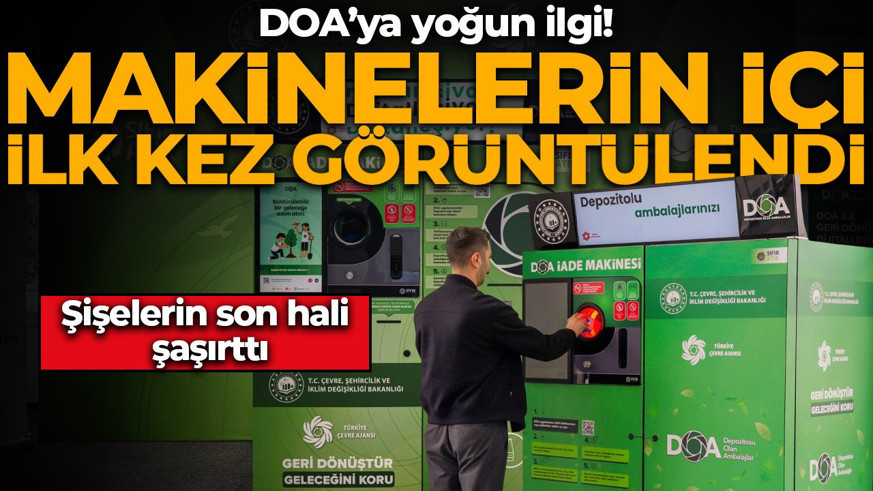 DOA’ya yoğun ilgi! Atılan şişelerin son hali şaşırttı! Depozito iade makinelerinin içi ilk kez görüntülendi