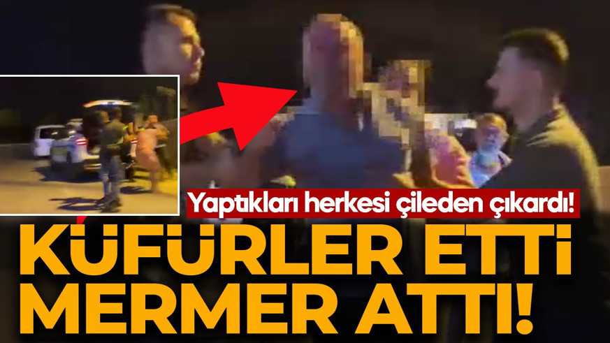Gazetecilere mermer fırlattı! Yediği trafik cezası sonrası ortalığı birbirine kattı