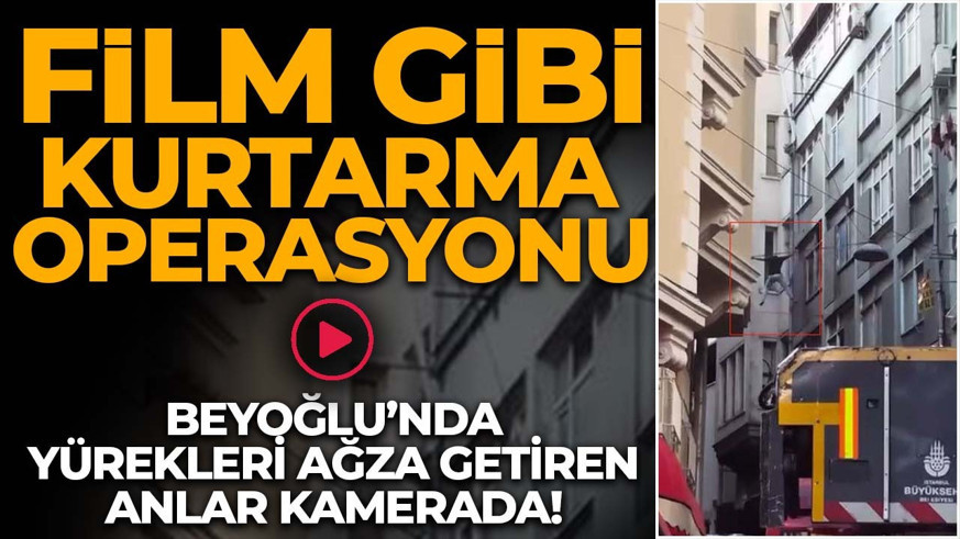 Beyoğlu'nda hareketli dakikalar! Elektrik tellerinden mindere düştü: Yürekleri ağza getiren anlar kamerada