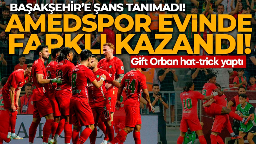 Gift Orban hat-trick yaptı! Amedspor, Başakşehir'i farklı yendi