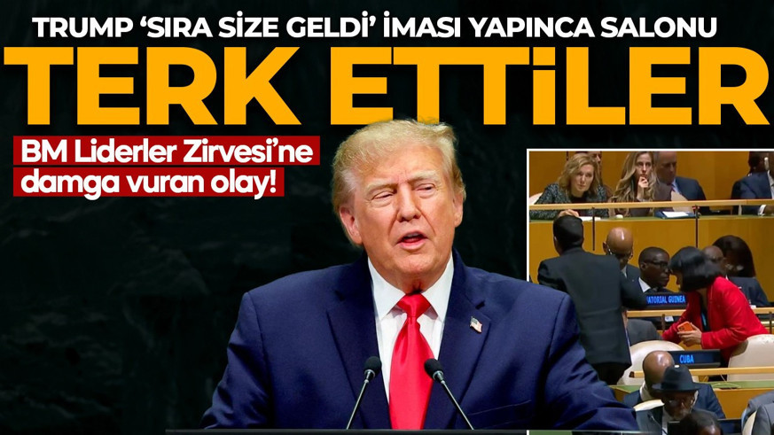 BM Liderler Zirvesi'ne damga vuran olay! Trump 'sıra size geldi' iması yapınca salonu terk ettiler...